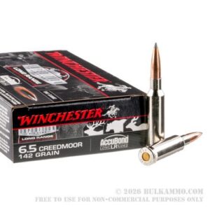 20 Rounds of 6.5 mm Creedmoor Ammo by Winchester Expedition - 142gr Nosler Accubond Long Range