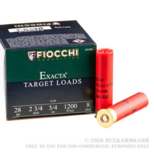 25 Rounds of 28ga Ammo by Fiocchi - #8 shot
