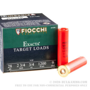 25 Rounds of 28ga Ammo by Fiocchi - #9 shot